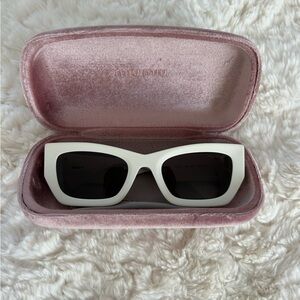 Authentic Miu Miu Sunglasses - White w/ gold accents